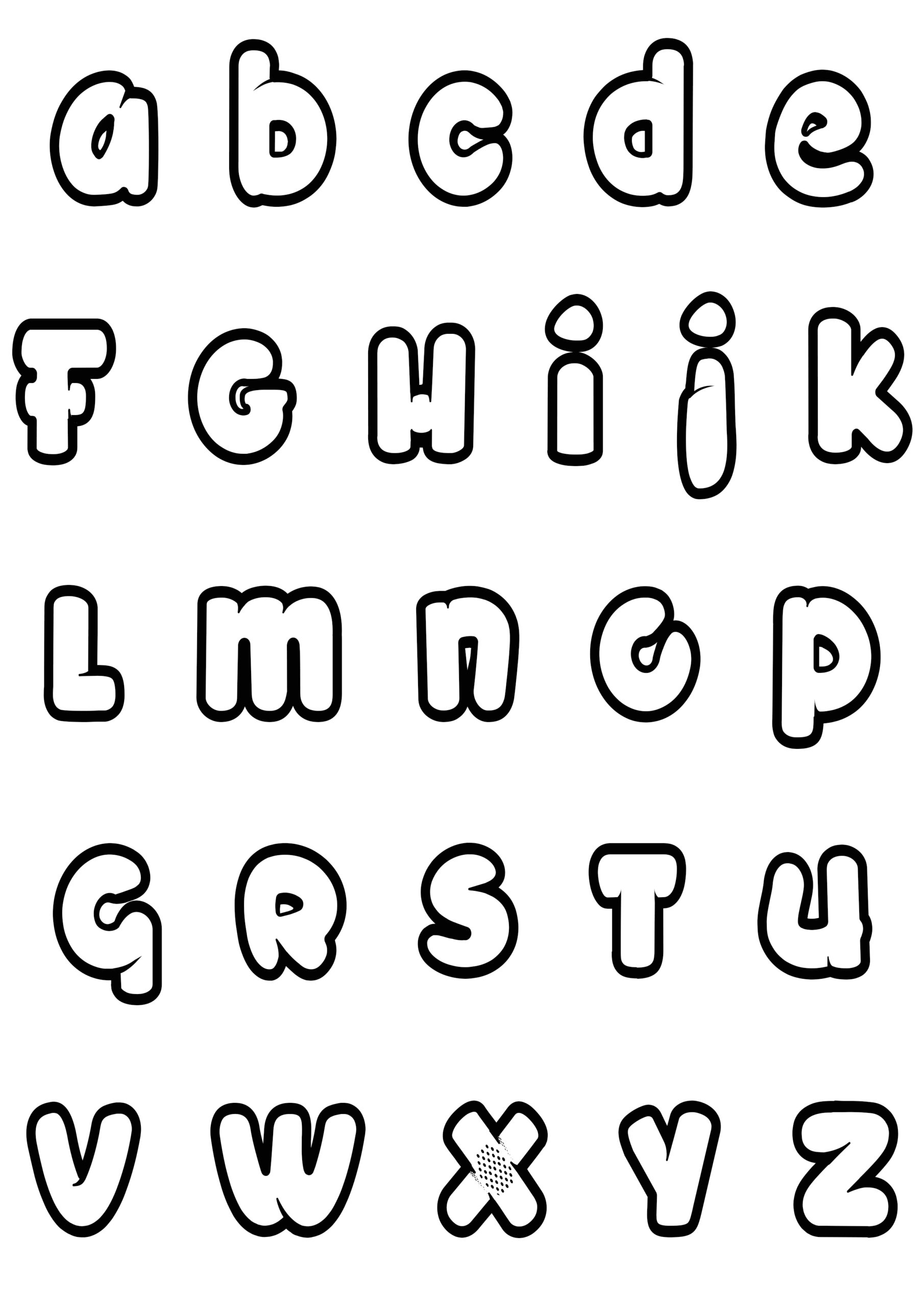 Letras do alfabeto para colorir, imprimir e pintar 15